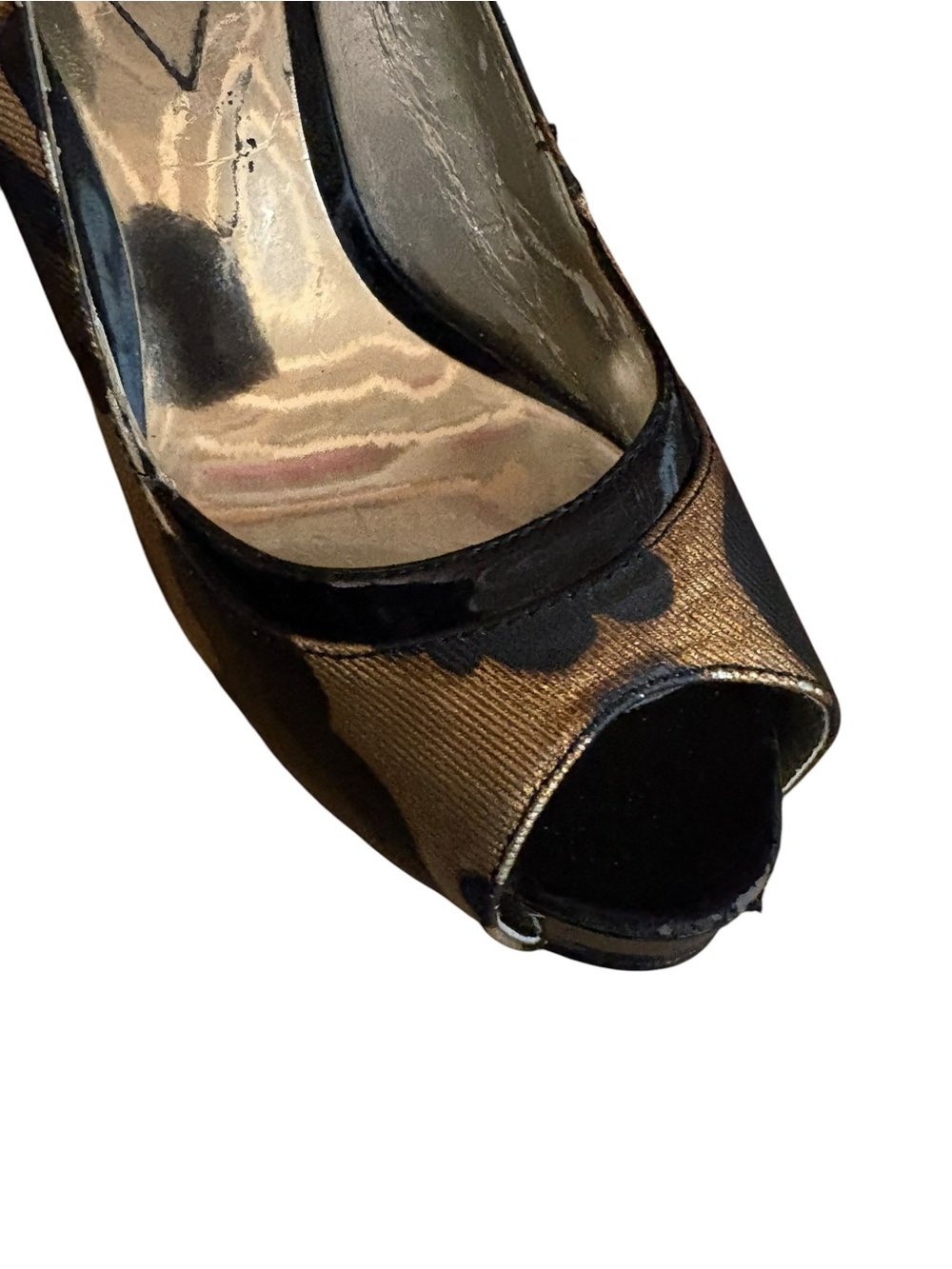 GUESS Vintage Leopard Patent Leather Platform Slingback Heels - Picture 10 of 16